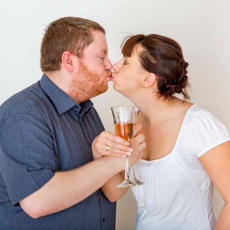 Couple with champagne glassesの写真素材