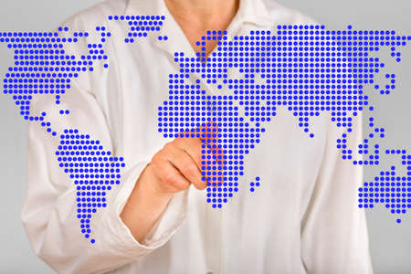 Person shows on worldの写真素材