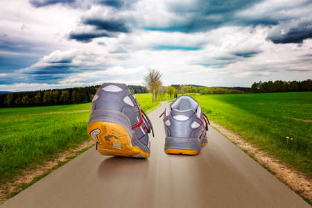 Shoes on the streetの写真素材