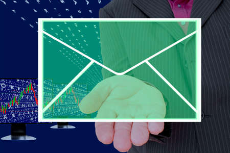 Businessman holding virtual hand with hand
