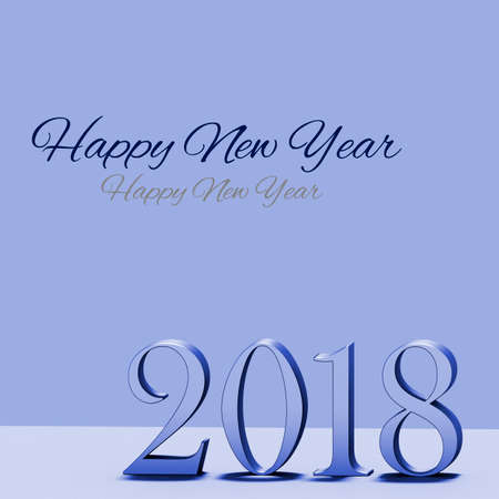 Year 2018 for the year change, 3D illustration