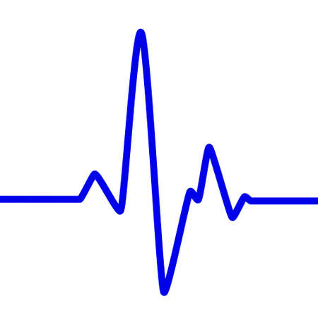 Fluorescent tube as a cardiogram sign on the wall, 3d illustration
