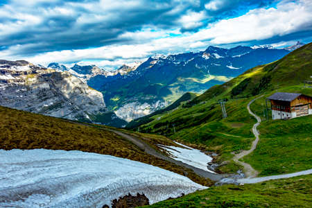 Swiss Alps with Jungfraujochの写真素材