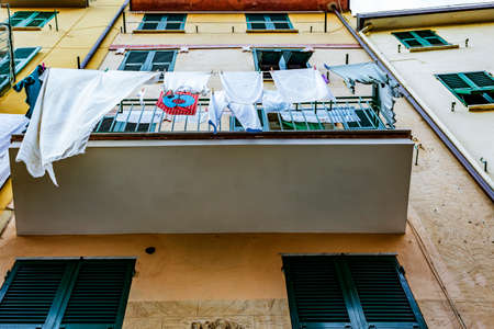 Balcony with clothes