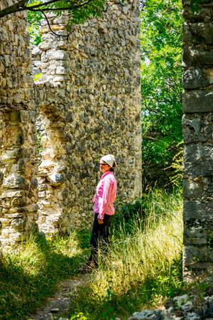 ChÃ¢teauneuf les moustiers, abandoned village in southern Franceの写真素材