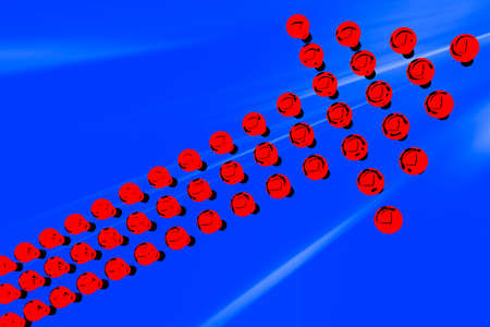 Arrow of light bulbs, 3d illustrationの写真素材