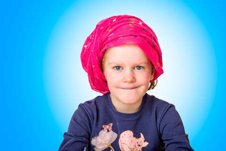 Girl with a headscarfの写真素材