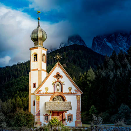 Church of St. Giovanni in Ranui, South Tyrolの写真素材