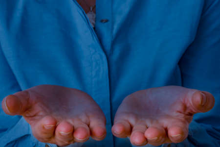 Empty opened woman handsの写真素材
