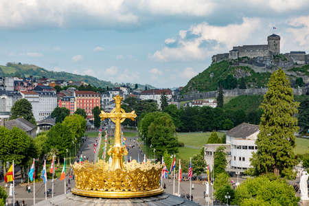 Place of pilgrimage Lourdes in southern Franceの写真素材