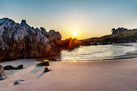 Sunset at the seaの写真素材