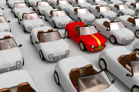 A colored car among grayの写真素材