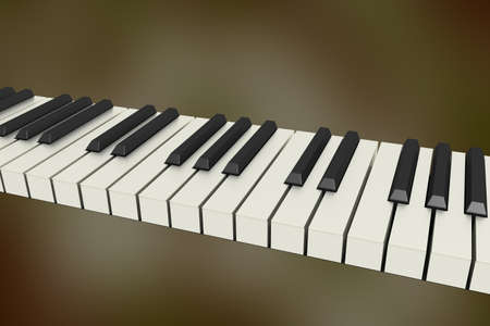 Levitating piano keys, 3D illustrationの写真素材