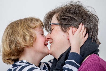 Portrait of mother with daughterの写真素材