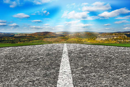 Road and landscapeの写真素材