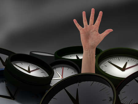 Hand comes from watchesの写真素材