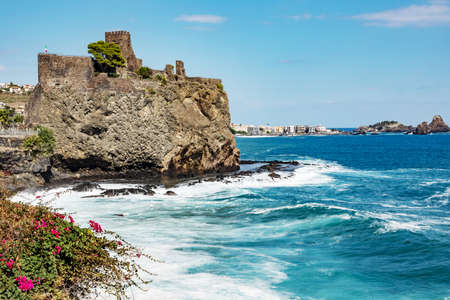 Castello Svevo of Aci Castello, Sicilyの写真素材