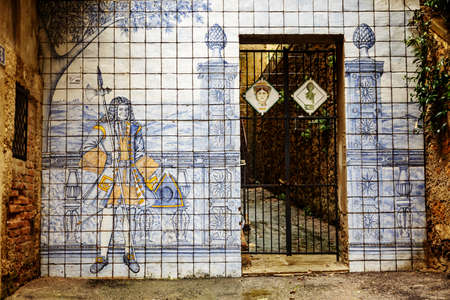 Picture on wall tileの写真素材