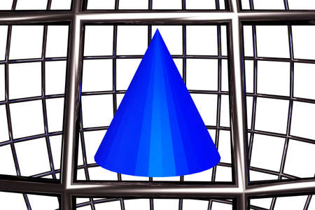 Geometric shapes as a grid, 3D illustrationの写真素材