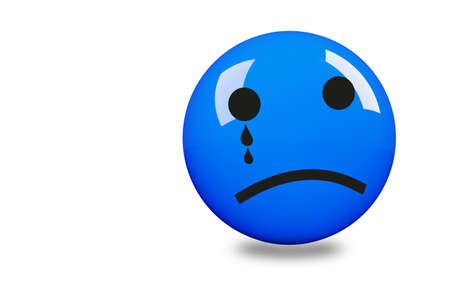 Single colored smiley face, 3D illustrationの写真素材