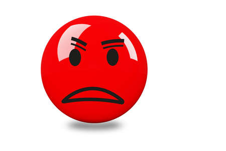 Single colored smiley face, 3D illustrationの写真素材