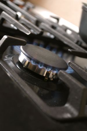 gas flames in the kitchen