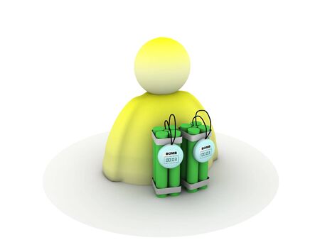 bomb icon on a white backgroundの写真素材