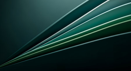 A captivating abstract image featuring layers of green hues, accentuated by light streaks against a dark backdrop, creating a sense of depth and mystery.の素材