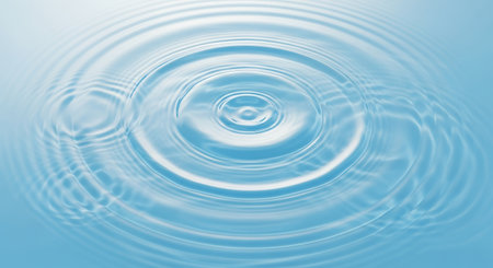 A mesmerizing view of concentric water ripples spreading across a calm surface, creating a soothing and dynamic visual texture.の素材