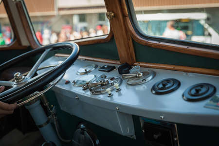 Historically bus in the depot, transport from 80 yearsの写真素材