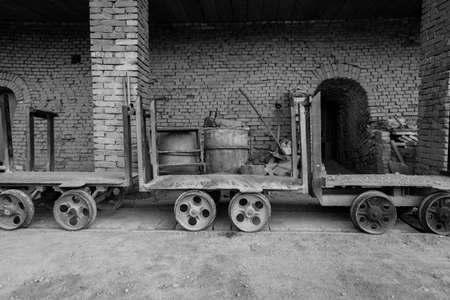 old factory for the production of pale bricks from clay for building purposesの写真素材