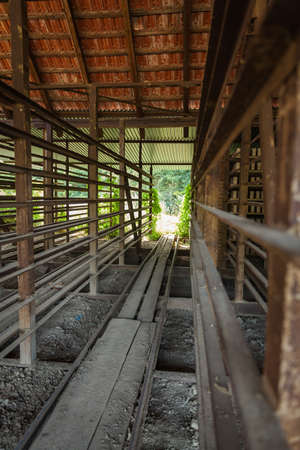 old factory for the production of pale bricks from clay for building purposesの写真素材