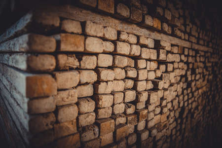 Old factory for the production of pale bricks from clay for building purposesの写真素材