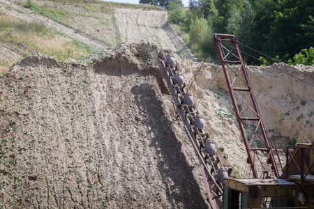 Old factory for the production of pale bricks from clay for building purposesの写真素材