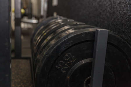Fitness equipment for fitness and exercise in the gymの写真素材