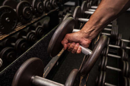 Fitness equipment for fitness and exercise in the gymの写真素材