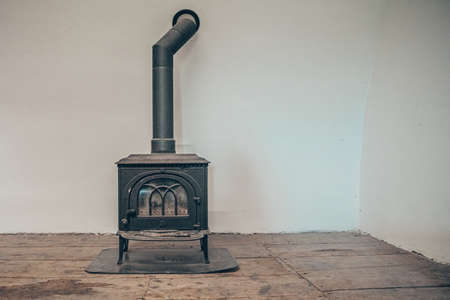 old stove in empty roomの写真素材