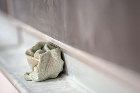 Rags to wipe off the chalkboard. Time to school lessonsの写真素材