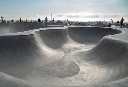 modern skatepark at Venice Beach in Los Angelesのeditorial素材