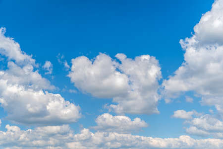 blue sky with white clouds in sunny weather