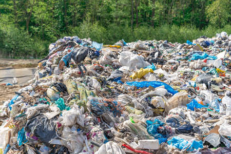 municipal waste landfill. environmental pollution. ecological disaster