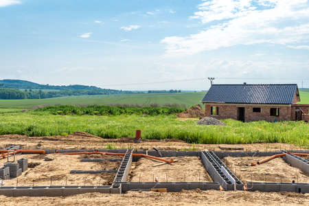 foundation of a family house from lost formwork