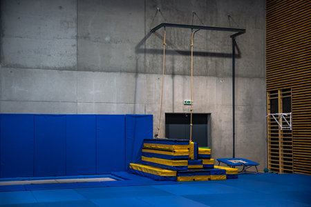 athletic gym empty in the school buildingの写真素材