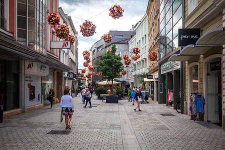 Germany - 25.6.2021: city street in german bavariaのeditorial素材