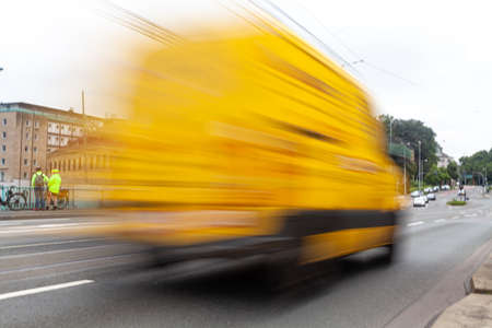 shipping shipment in the city, blurredの写真素材