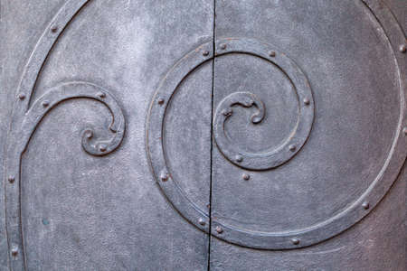 metal gate with decorative fittingsの写真素材