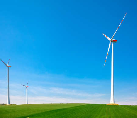 wind power plant for the production of electricity. copy space