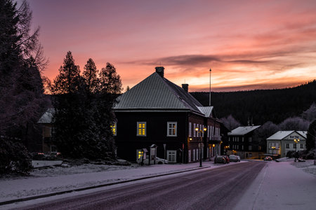 Karlova Studanka, Czech Republic - 13.01.2022: Mountain spa for relaxation and healing in beautiful natureのeditorial素材