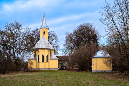 church on the outskirts of the villageの写真素材