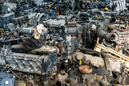 parts of dismantled cars at the car wreck